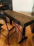 Cast iron and wood console