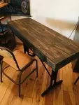 Cast iron and wood console