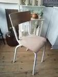 High chair, white and wood 