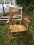 Fauteuil paillé rustique charentais