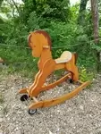 70s wooden rocking horse