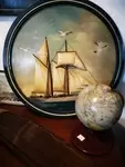 Country corner frame old sailboat