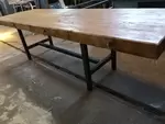 Custom metal and wood workshop tables