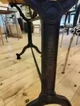 Desk or console table in wood and cast iron 