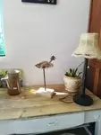 Driftwood and wood bird sculpture