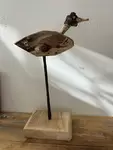 Driftwood and wood bird sculpture