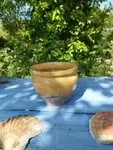 Enamelled jam jar
