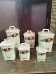 Spice jar set with gold edging