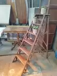 Vintage wooden stepladder from the 1950s