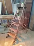 Vintage wooden stepladder from the 1950s