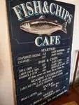 Fish and chips hand painted panel