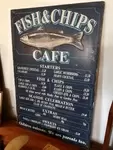 Fish and chips hand painted panel