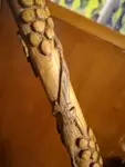 Folk art cane with vine motifs