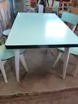 Large formica table with wooden legs