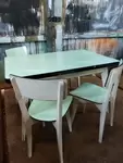 Large formica table with wooden legs
