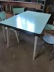 Large formica table with wooden legs