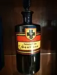 Gentian blue glass pharmacy jar