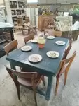 Green farmhouse table