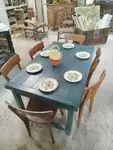 Green farmhouse table