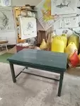 Green farmhouse table