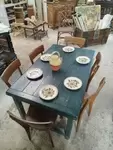 Green farmhouse table