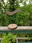 Hand painted folk art wooden bird