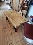 Industrial metal and wood coffee table