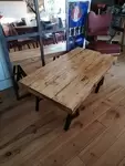 Industrial metal and wood coffee table