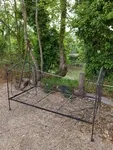 Old art deco wrought iron bed