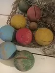 Lot of wooden pétanque balls