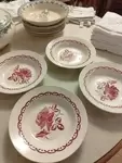 Set of four Sarreguemines plates