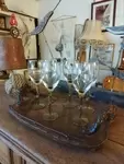 set of wine glasses and tray