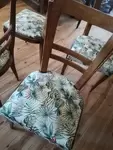 Lot of 6 vintage chairs with new upholstery 