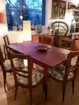 Lot of 6 vintage chairs with new upholstery 