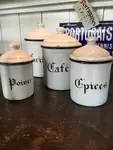 Lot of enameled spice jars