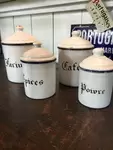 Lot of enameled spice jars