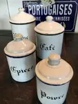 Lot of enameled spice jars