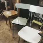 Lot of four mismatched wooden chairs formica