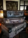 Lot of old suitcases