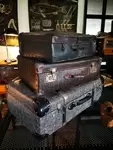 Lot of old suitcases