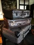 Lot of old suitcases