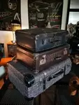 Lot of old suitcases