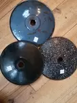 Lot of three enamelled lampshades