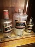 Lot of three glass pharmacy jars 1900