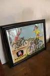 Lot of two old framed advertisements 