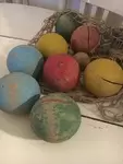 Lot of wooden pétanque balls