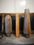 Lot of wooden shapes against mold
