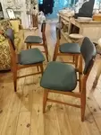 Set of mid-century black leatherette chairs