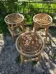 Low rattan stool