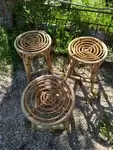 Low rattan stool